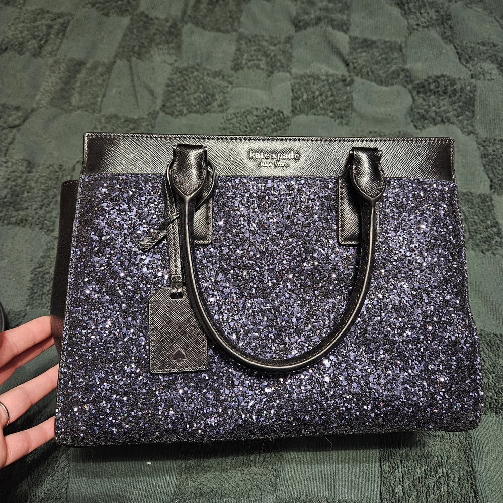 Kate Spade Black Glitter Tote Bag